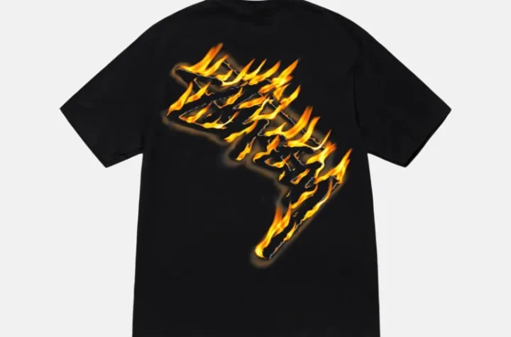 Stussy BURNING STOCK BLACK TEE