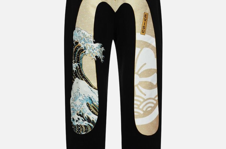 Kamon and The Great Wave Daicock Print Relax Fit Sweatpants